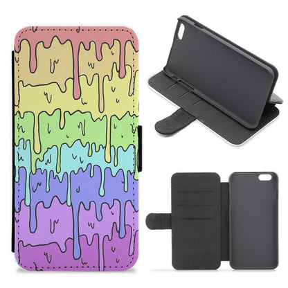 Dripping Rainbow Flip / Wallet Phone Case