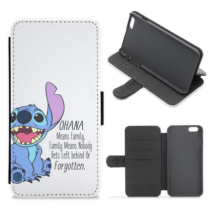 Ohana Means Family - Stitch Flip / Wallet Phone Case