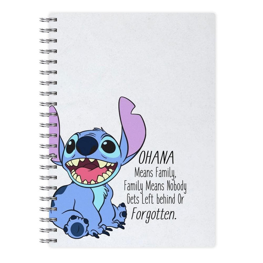 Ohana Means Family - Stitch Notebook