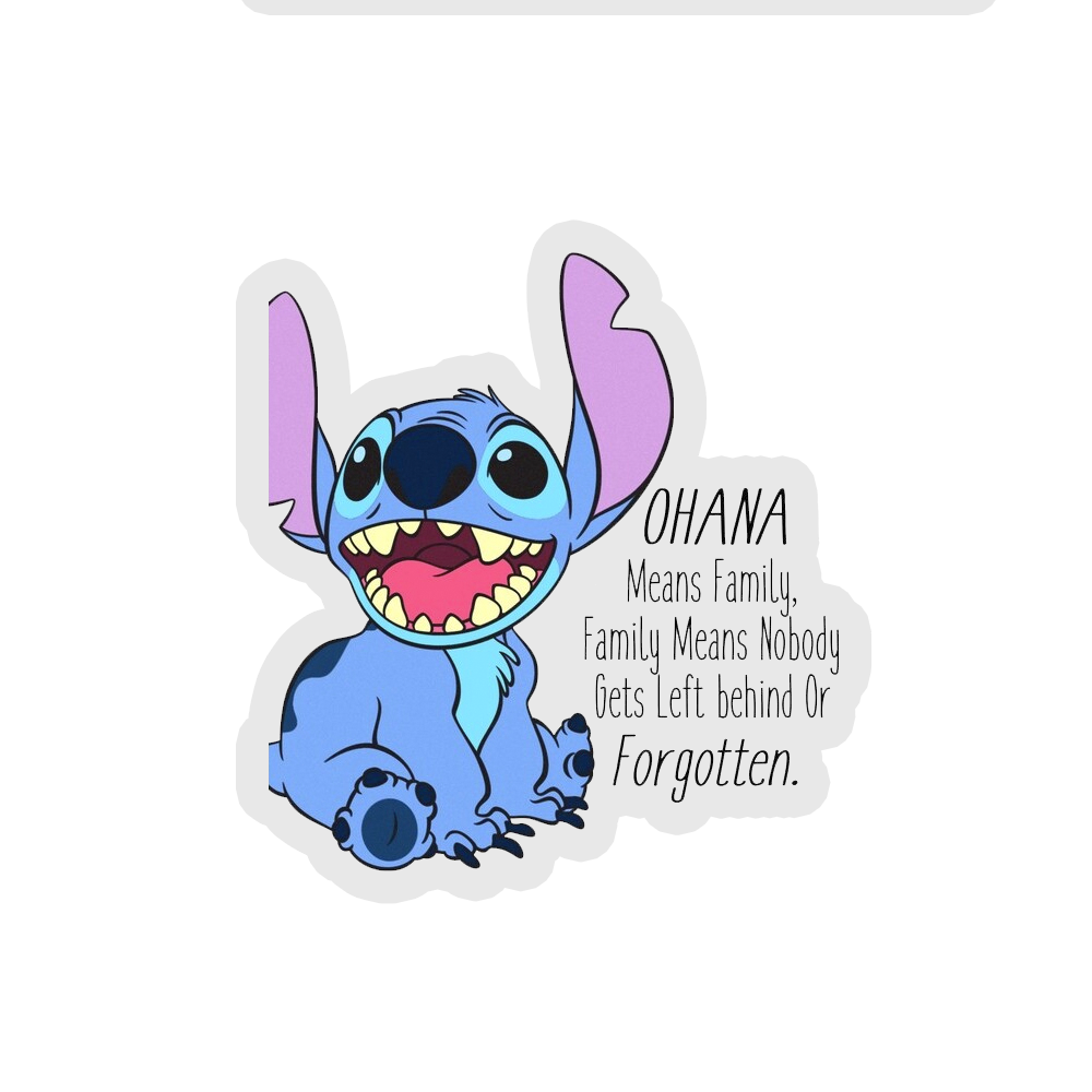 Ohana Means Family - Blue Alien Sticker