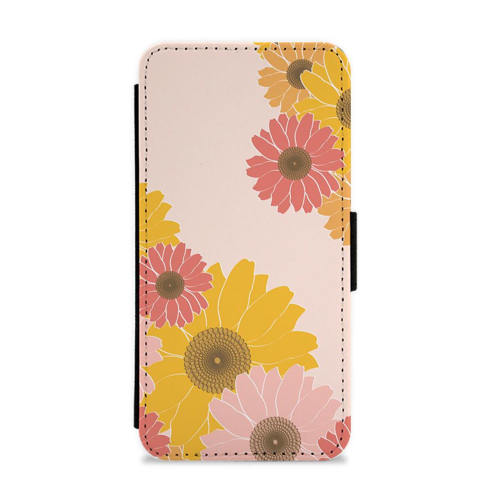 Sunflower Floral Pattern Flip / Wallet Phone Case