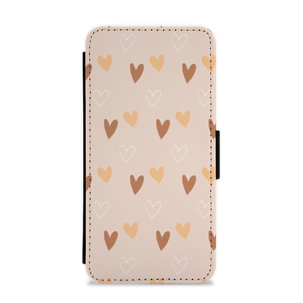 Cute Love Heart Pattern Flip / Wallet Phone Case