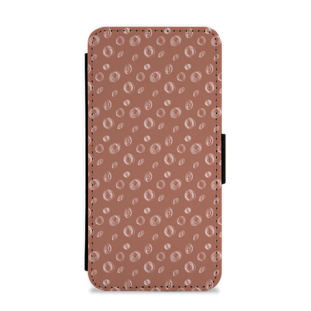 Brown Circles Flip / Wallet Phone Case