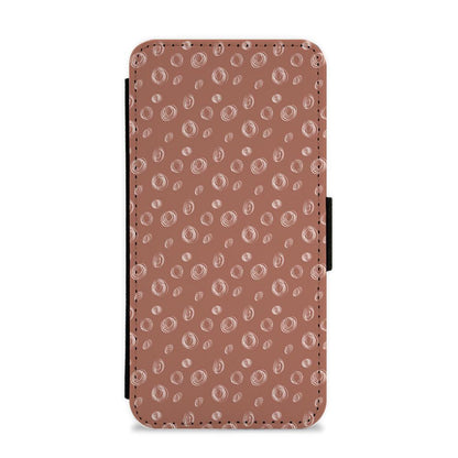 Brown Circles Flip / Wallet Phone Case