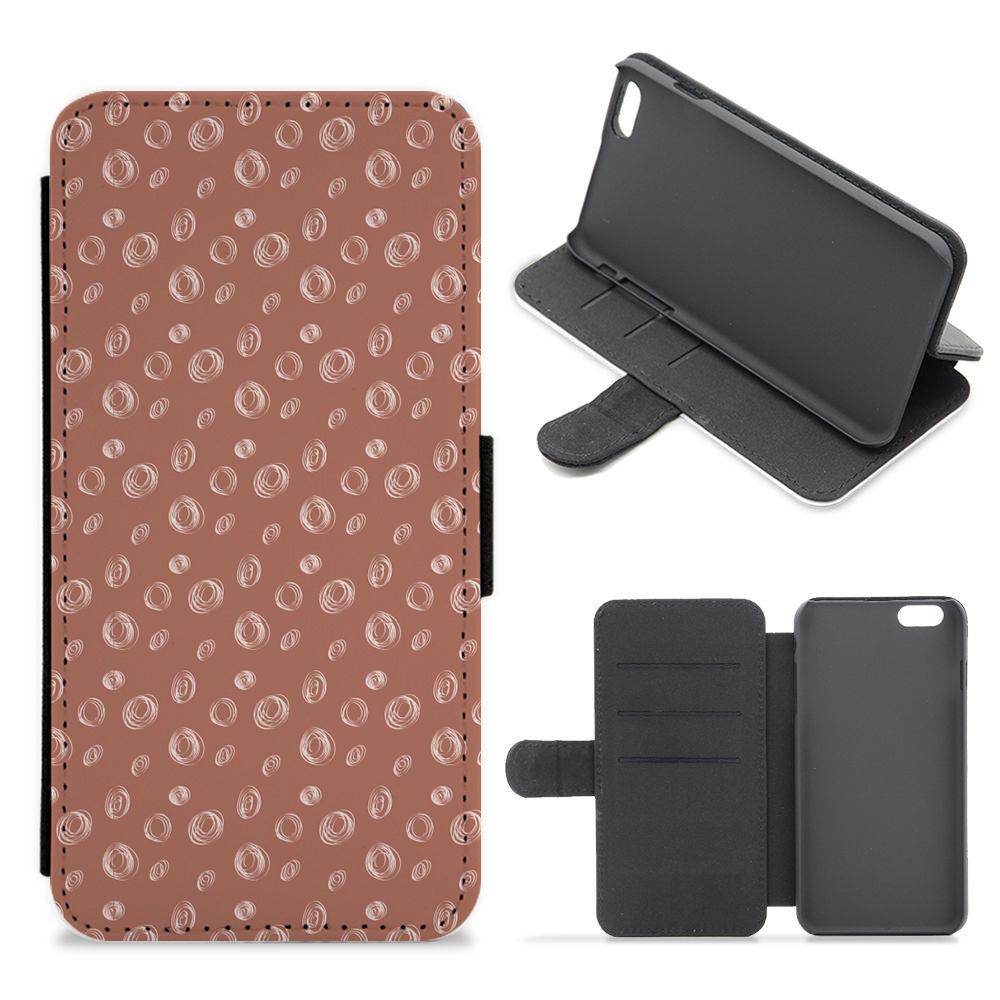 Brown Circles Flip / Wallet Phone Case