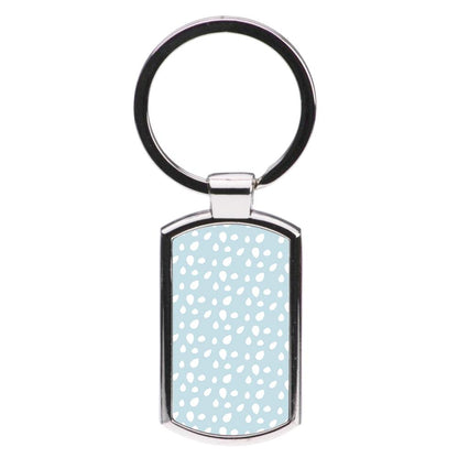 Pastel Blue Dots Luxury Keyring