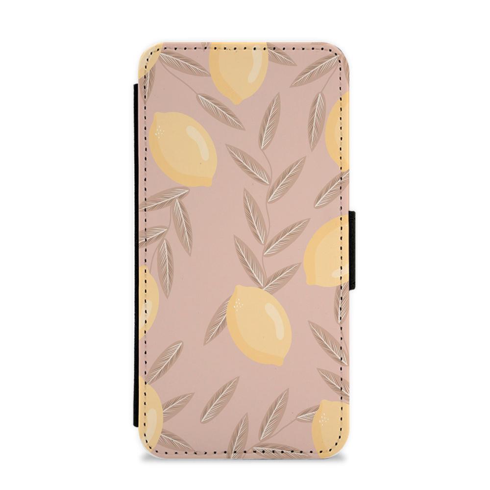 Lemon Pattern Flip / Wallet Phone Case