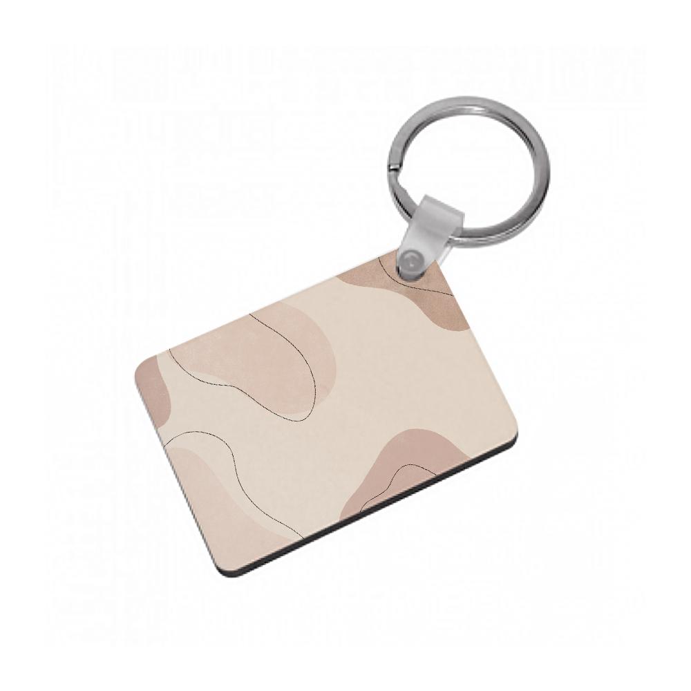 Abstract Beige Keyring