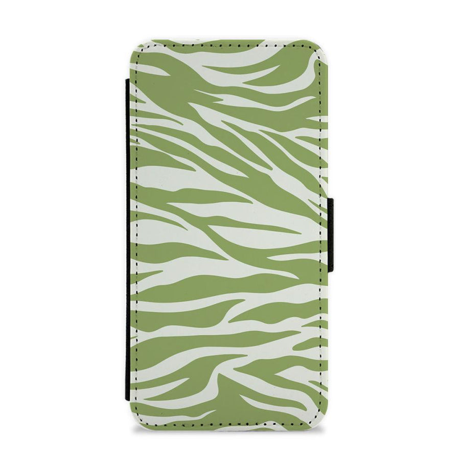 Abstract Green Print Flip / Wallet Phone Case