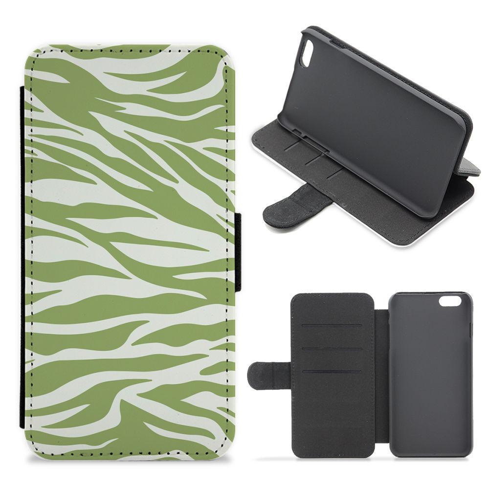 Abstract Green Print Flip / Wallet Phone Case