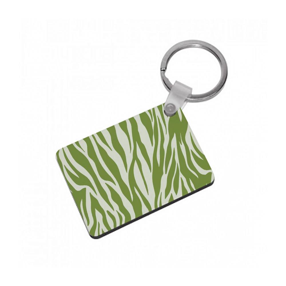 Abstract Green Print Keyring