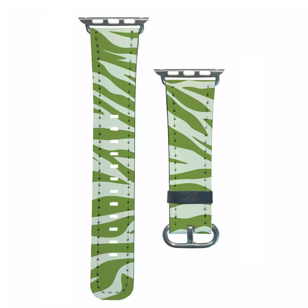 Abstract Green Print Apple Watch Strap