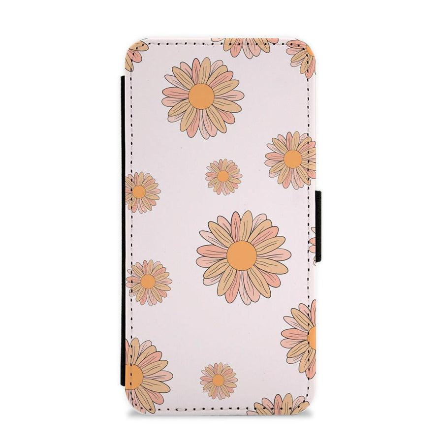 Peach Daisy Flip / Wallet Phone Case