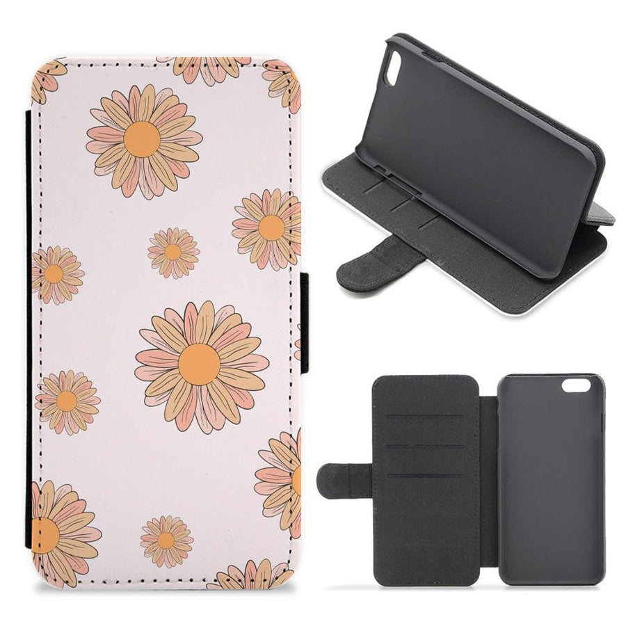 Peach Daisy Flip / Wallet Phone Case
