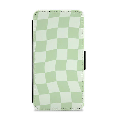 Green Checkers Flip / Wallet Phone Case