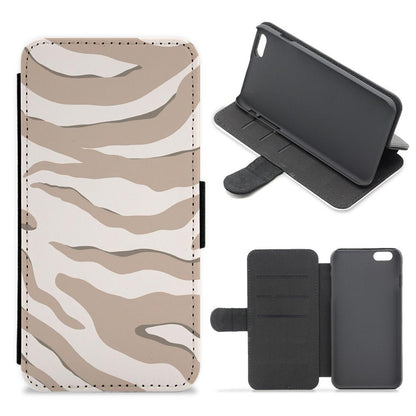 Neutral Tiger Print  Flip / Wallet Phone Case