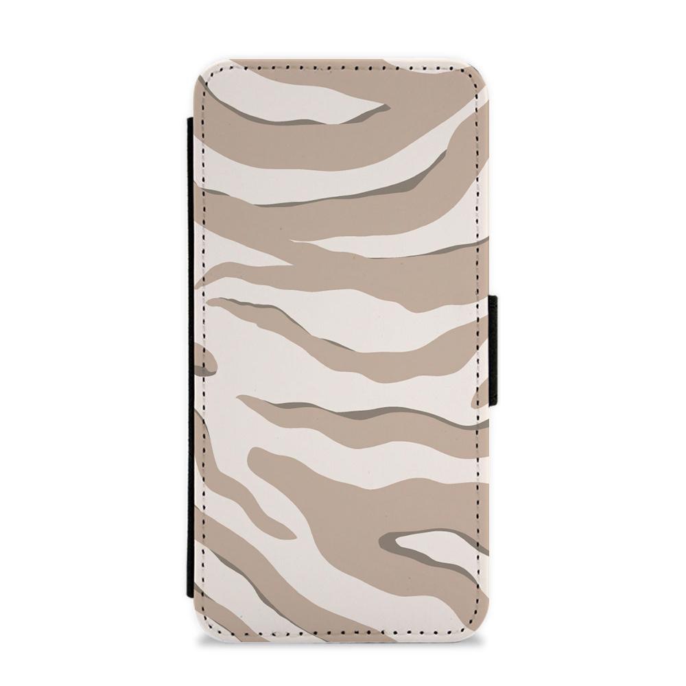 Neutral Tiger Print  Flip / Wallet Phone Case