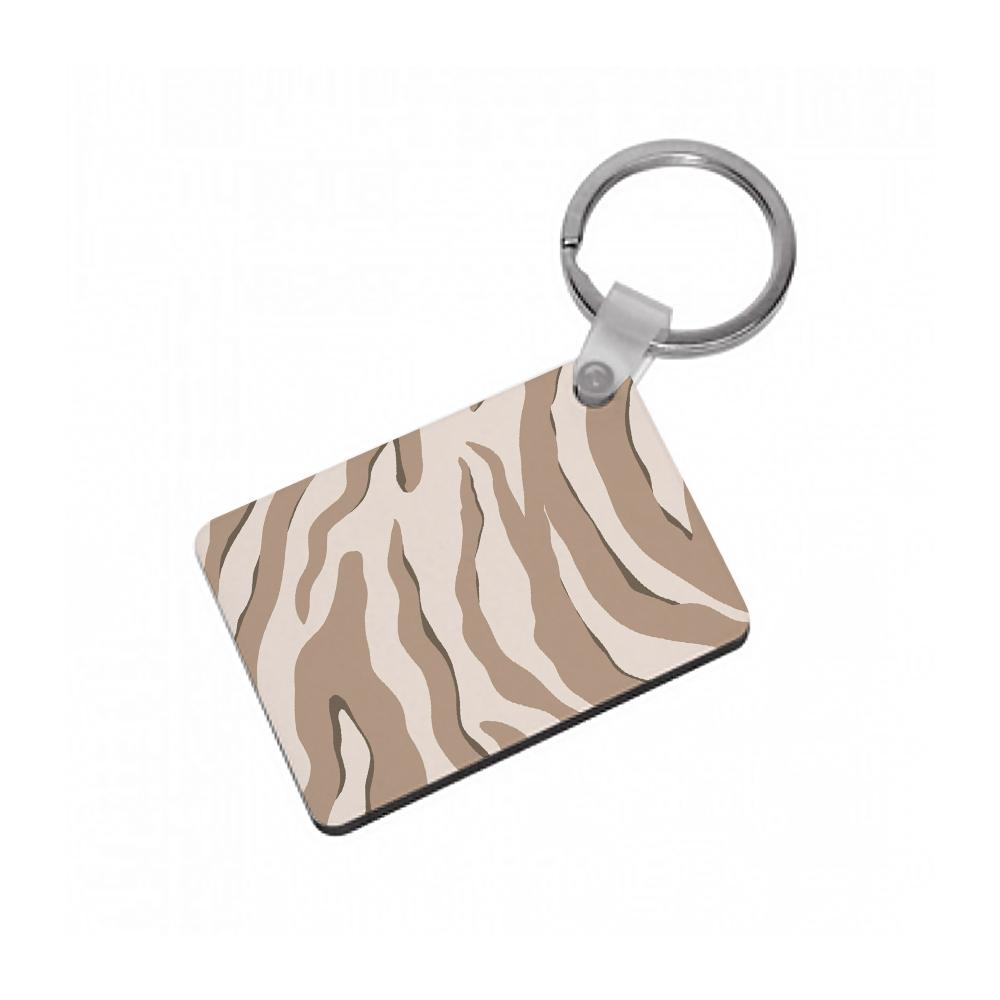 Neutral Tiger Print  Keyring