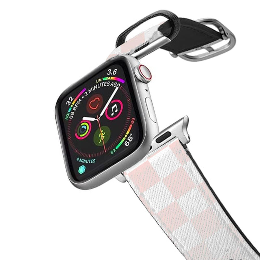Pink And White Checkers Apple Watch Strap