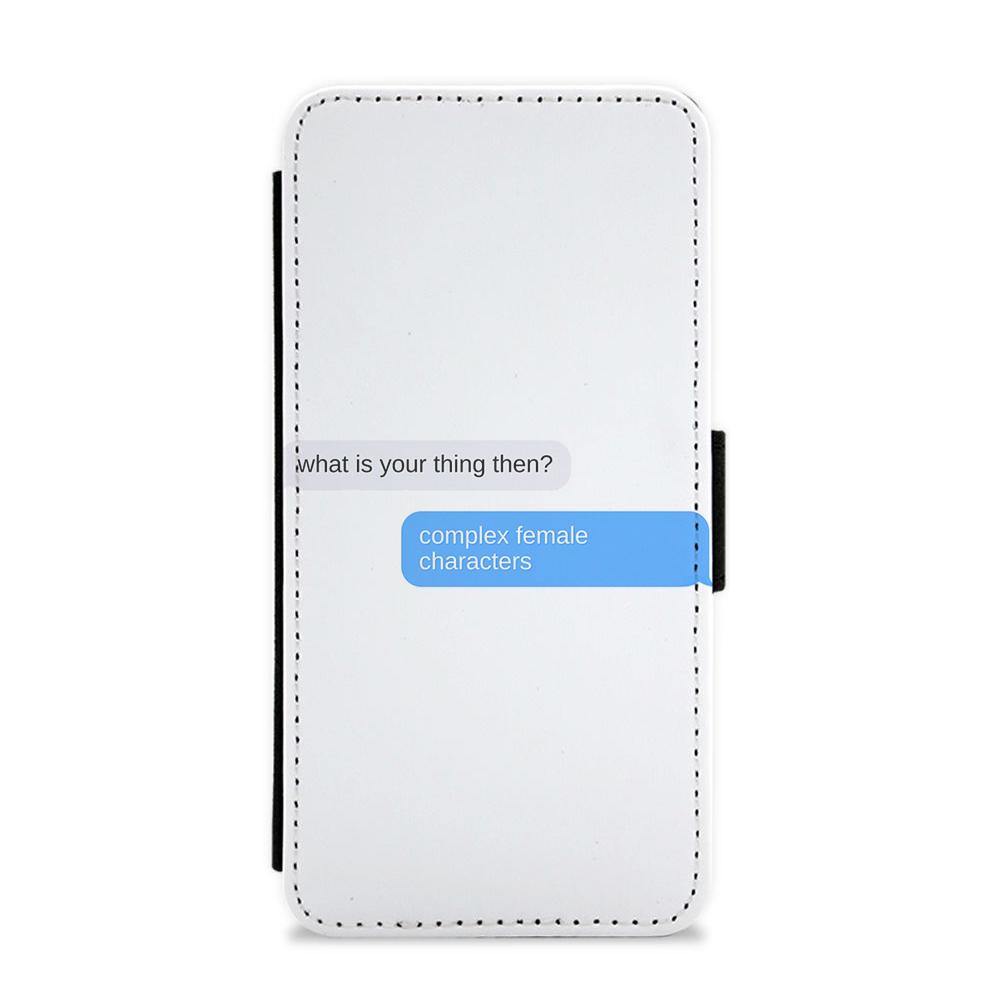 Complex Female Characters Text - Sex Education Flip / Wallet Phone Case