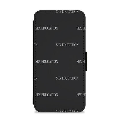 Black Sex Education Pattern Flip / Wallet Phone Case