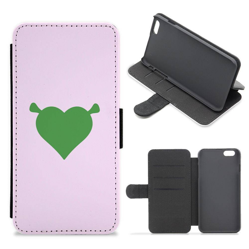 Shrek Heart Flip / Wallet Phone Case