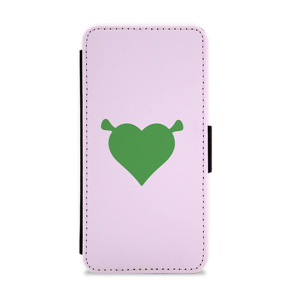 Shrek Heart Flip / Wallet Phone Case