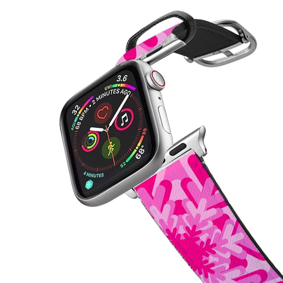 Pink - Colourful Snowflakes Apple Watch Strap