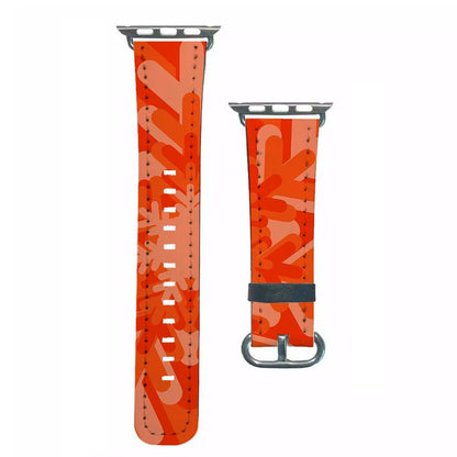 Orange - Colourful Snowflakes Apple Watch Strap