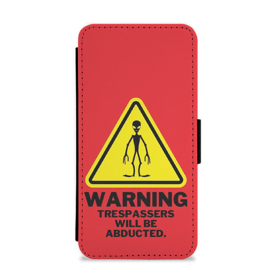 Warning Abduction - Space Flip / Wallet Phone Case
