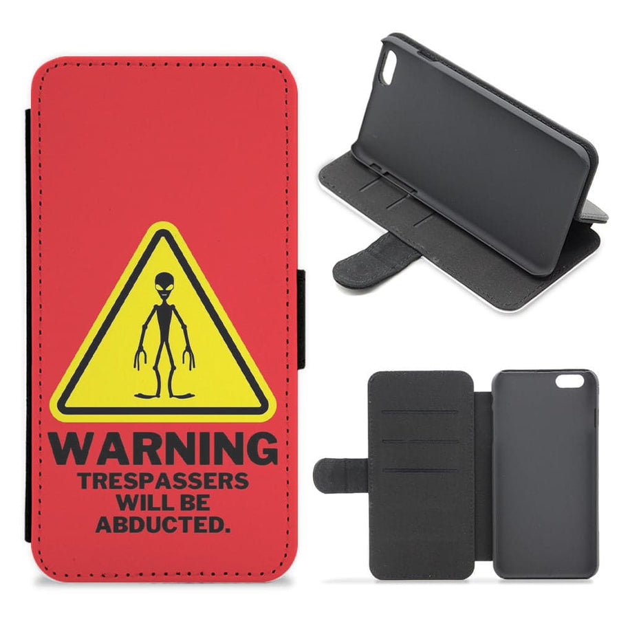 Warning Abduction - Space Flip / Wallet Phone Case