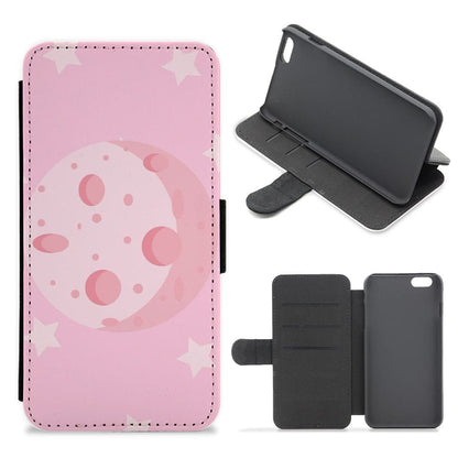 Pink Moon - Space Flip / Wallet Phone Case