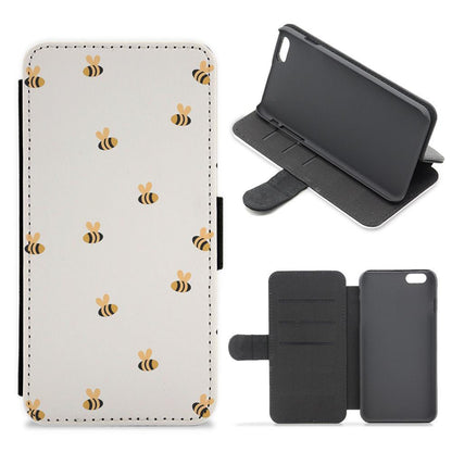 Spring Bee Pattern Flip / Wallet Phone Case