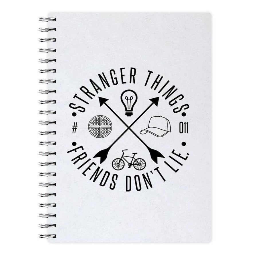 Friends Don't Lie - White Stranger Things Notebook - Fun Cases