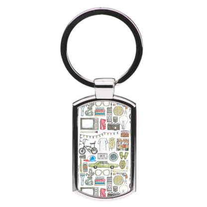 Stranger Things Objects Illustration Luxury Keyring