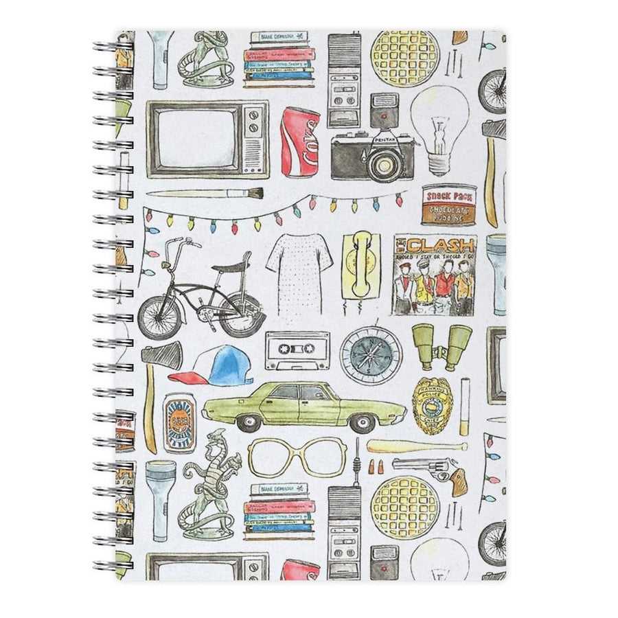 Stranger Things Objects Illustration Notebook - Fun Cases