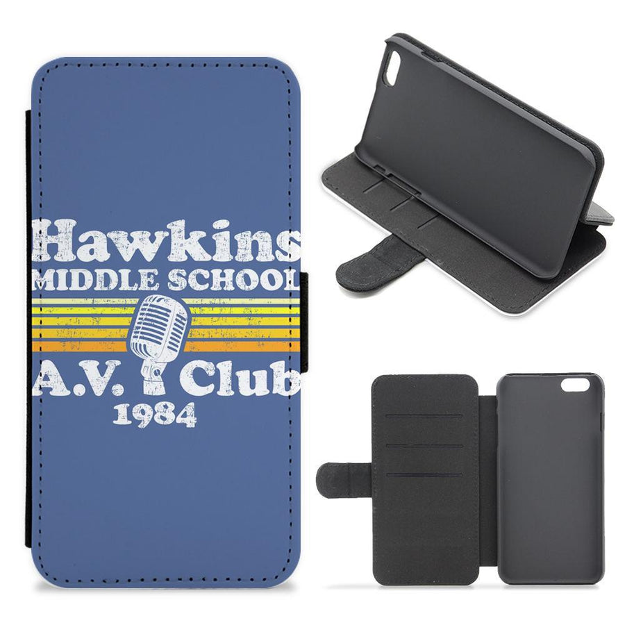 Hawkins Middle School AV Club - Stranger Things Flip / Wallet Phone Case