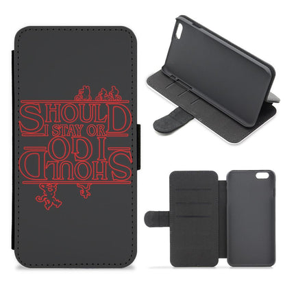 Should I Stay Or Should I Go Upside Down - Stranger Things Flip / Wallet Phone Case