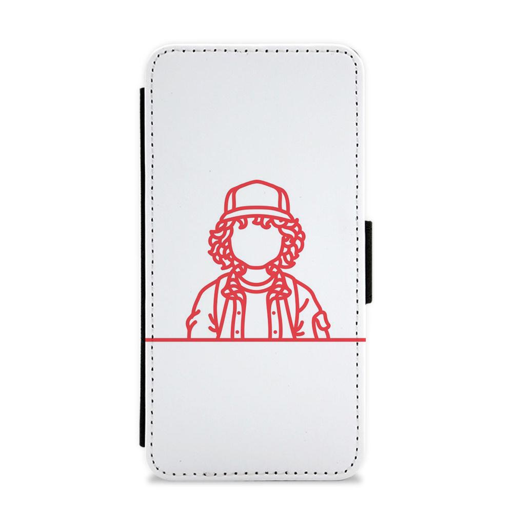 Dustin Outline - Stranger Things Flip / Wallet Phone Case