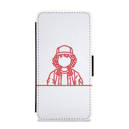 Dustin Outline - Stranger Things Flip / Wallet Phone Case