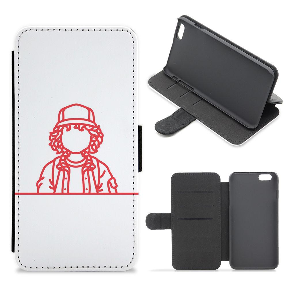 Dustin Outline - Stranger Things Flip / Wallet Phone Case