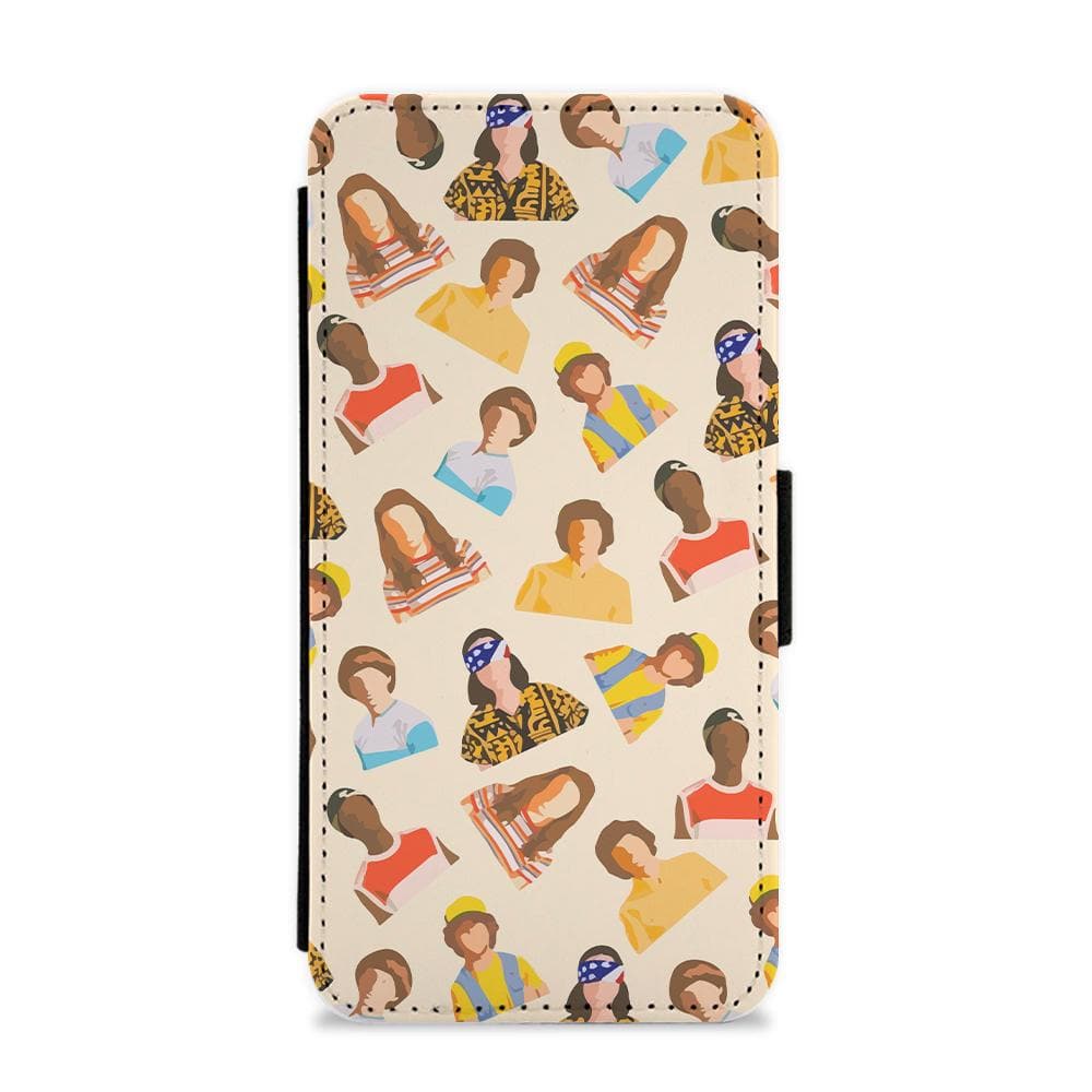 Stranger Things Pattern Flip / Wallet Phone Case