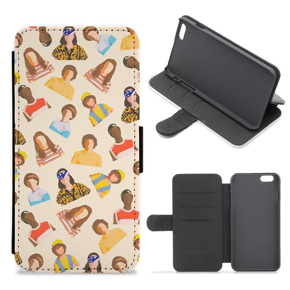 Stranger Things Pattern Flip / Wallet Phone Case