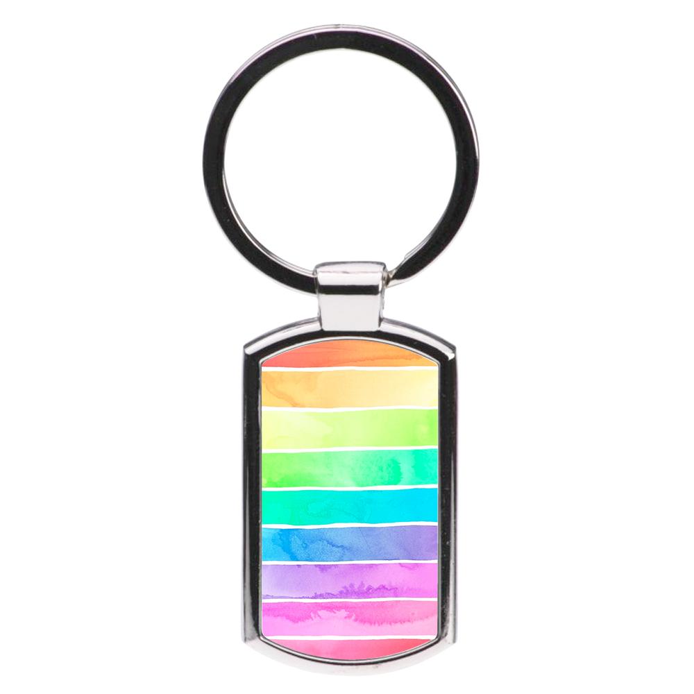 Summer Rainbow Stripes Luxury Keyring