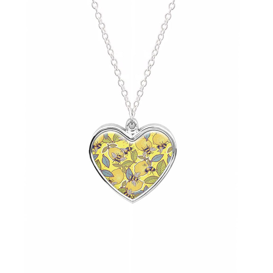 Yellow Lemon and Bee Necklace
