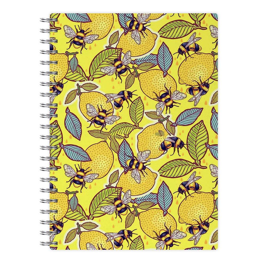 Yellow Lemon and Bee Notebook - Fun Cases