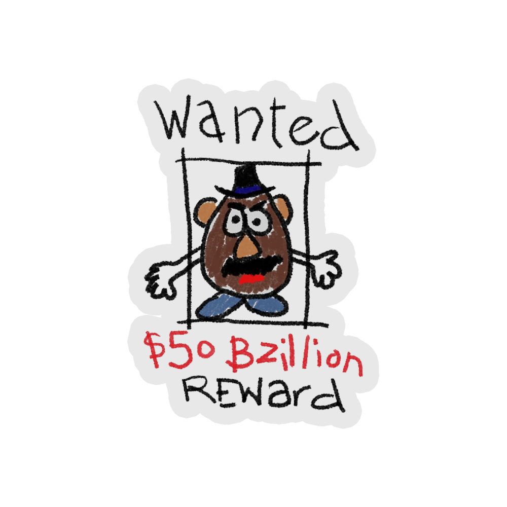 Mr Potato Head - Wanted A Story of Toys Sticker