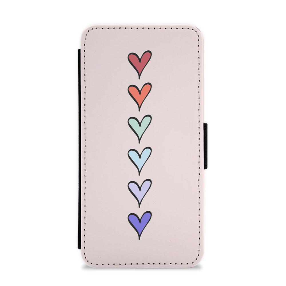 Love Heart Line Flip / Wallet Phone Case
