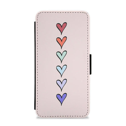 Love Heart Line Flip / Wallet Phone Case