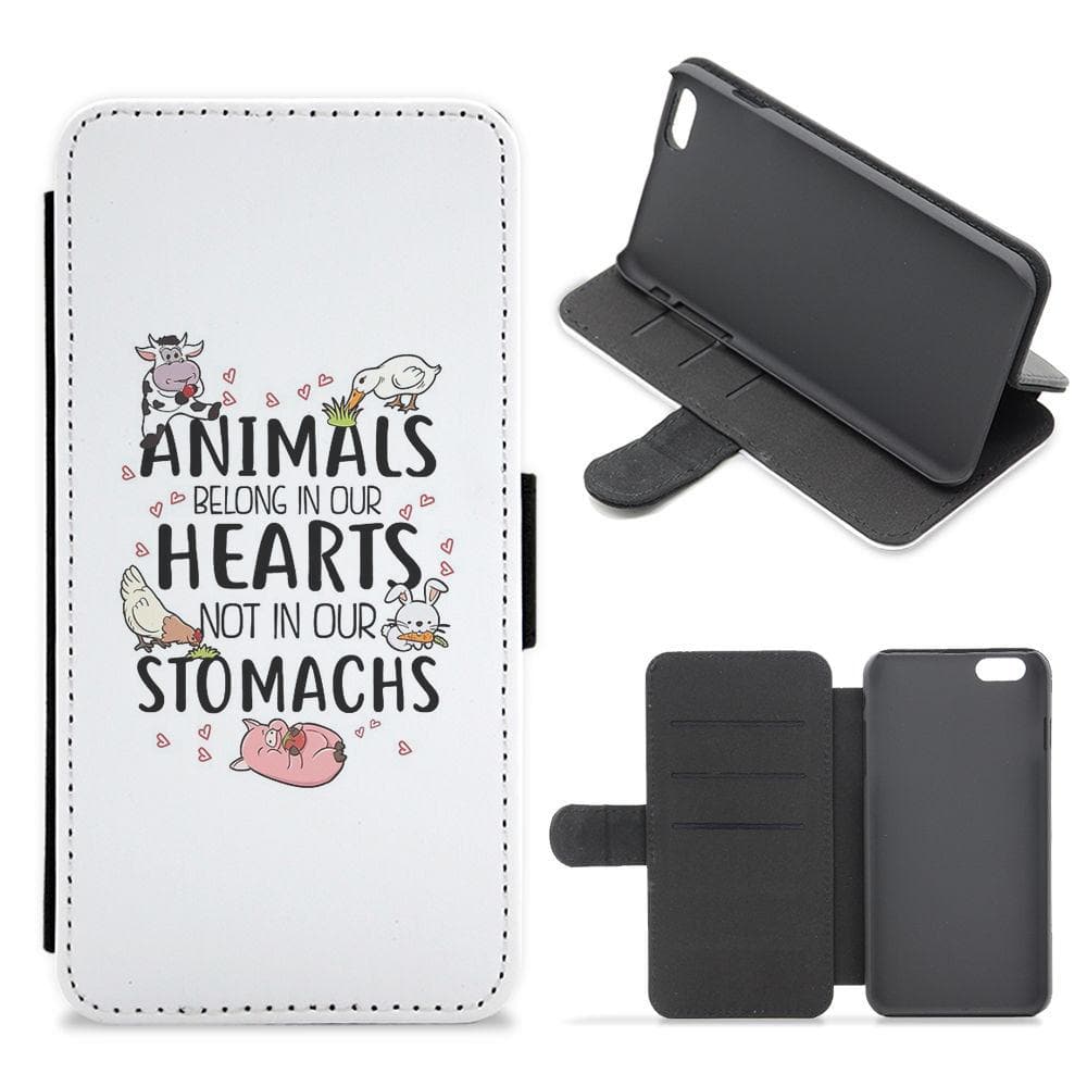 Animals Belong In Our Hearts - Vegan Flip / Wallet Phone Case